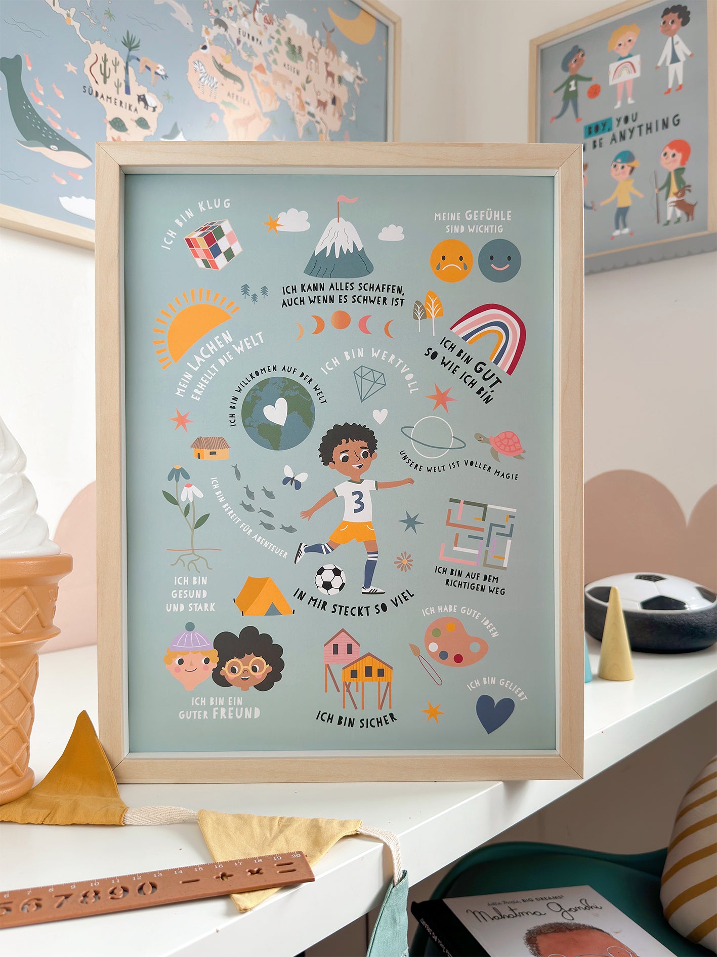 Poster "in mir steckt so viel" blau Affirmationen für Kinder