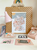 Mimirella, Deutschlandkarte, Kinderzimmer, blau