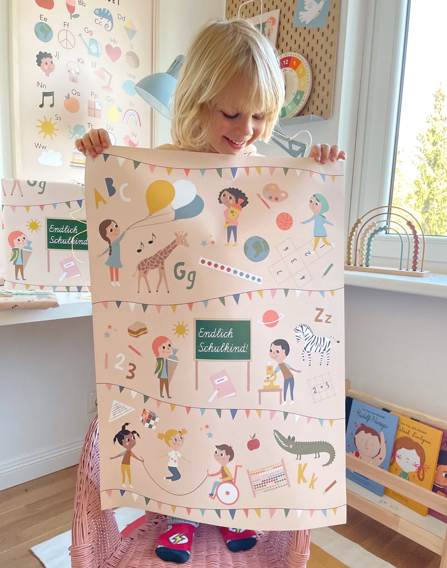 Mimirella, Geschenkpapier, Einschulung, Schulkind