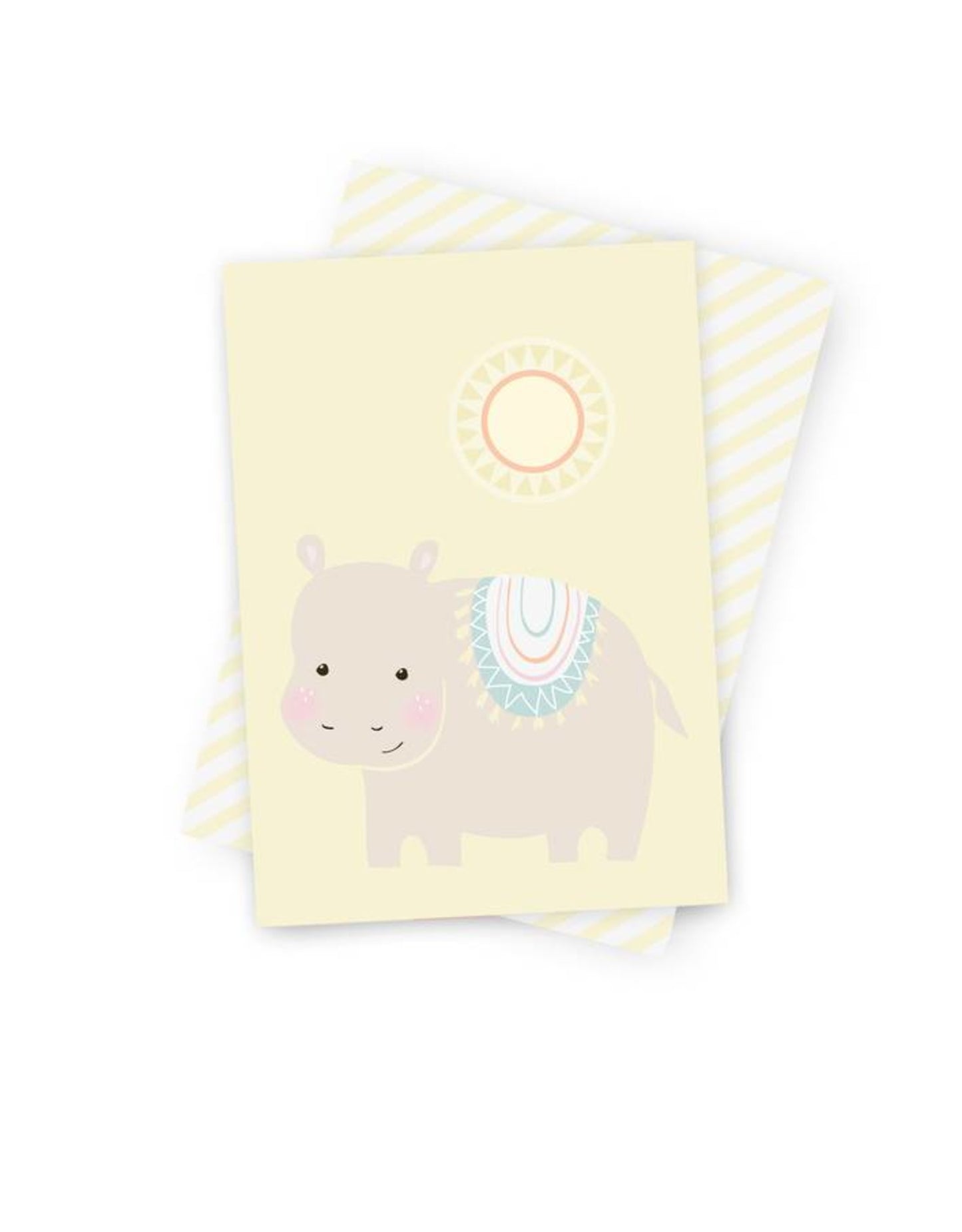 Postkarte "Hippie Hippo"